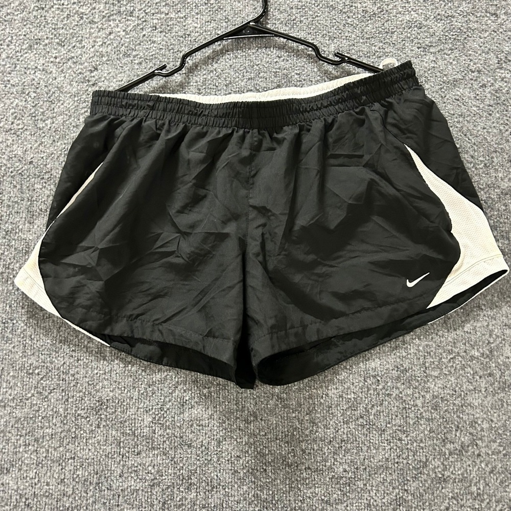 Nike Running Shorts Womens Size XL Black White Mesh Performance Athletic Gym